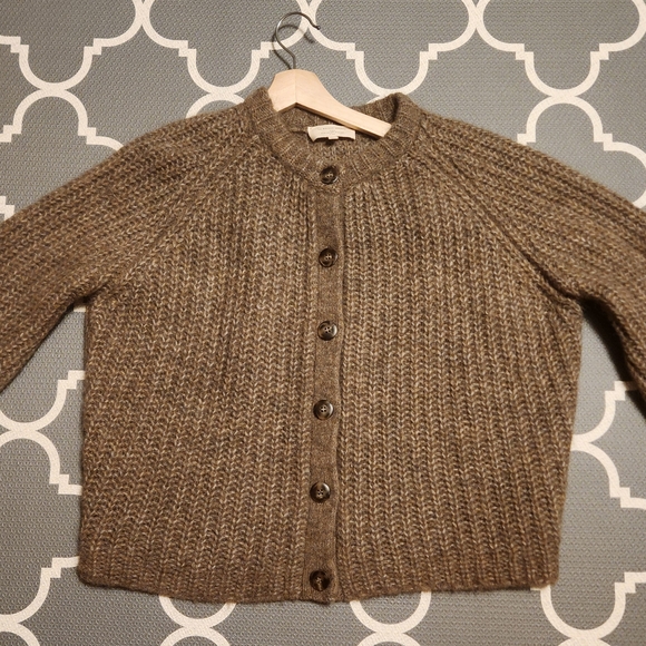 Sezane Emile Cardigan Dark Taupe XS - Picture 4 of 5
